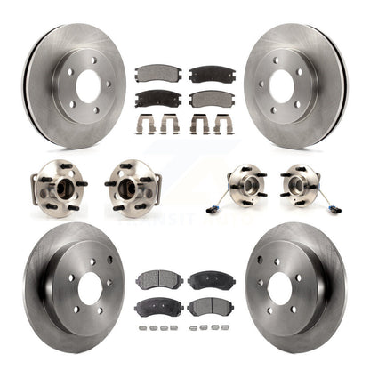 Hub Bearings Disc Brake Rotors And Pads Front Rear Kit (10Pc) For Pontiac Aztek