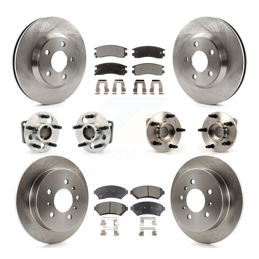 Hub Bearing Brake Rotor And Pad Front Rear Kit (10Pc) For Chevrolet Impala Monte