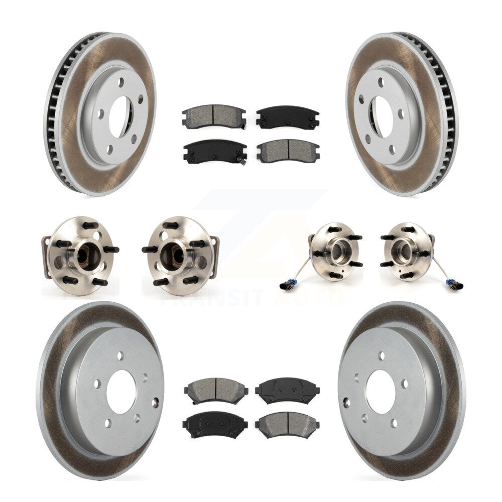 Hub Bearing Coated Brake Rotor And Pad Front Rear Kit (10Pc) For Pontiac Montana