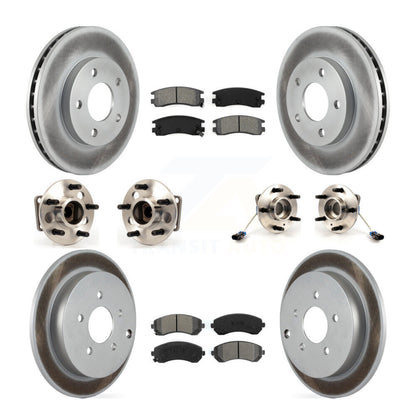 Hub Bearing Coated Disc Brake Rotor Pads Front Rear Kit (10Pc) For Pontiac Aztek