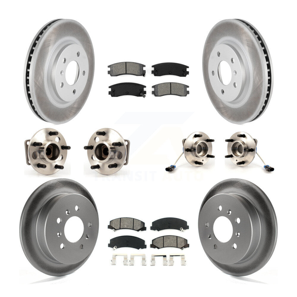 Hub Bearing Coated Brake Rotor & Pads Front Rear Kit (10Pc) For Chevrolet Impala