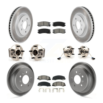 Hub Bearing Coated Brake Rotor & Pads Front Rear Kit (10Pc) For Chevrolet Impala