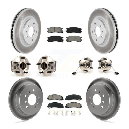 Hub Bearing Coated Brake Rotor & Pads Front Rear Kit (10Pc) For Chevrolet Impala