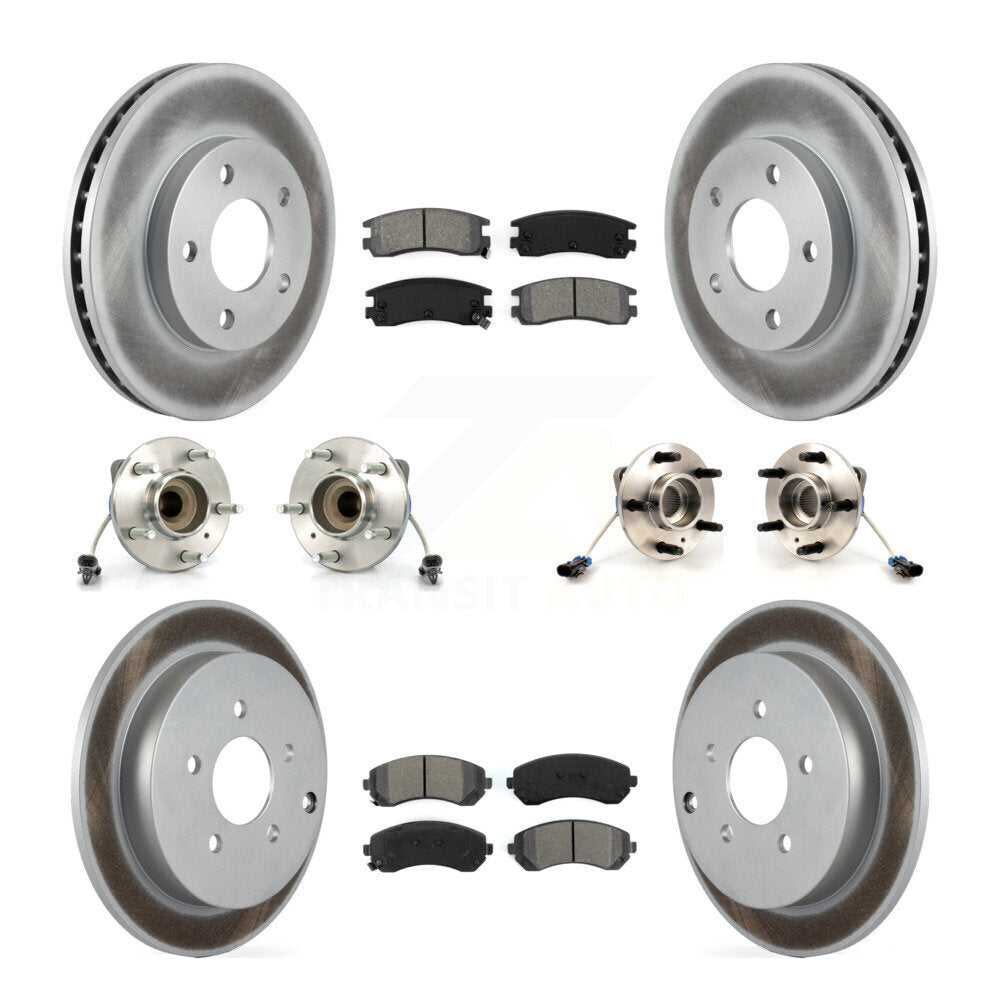 Hub Bearing Coated Brake Rotor & Pads Front Rear Kit (10Pc) For Buick Rendezvous