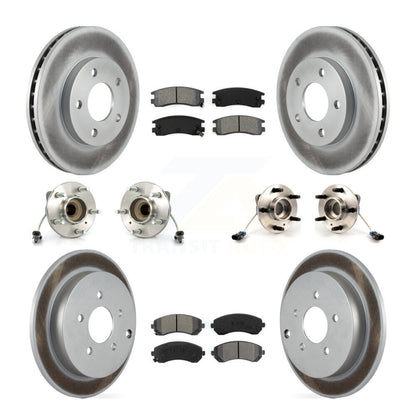 Hub Bearing Coated Brake Rotor & Pads Front Rear Kit (10Pc) For Buick Rendezvous