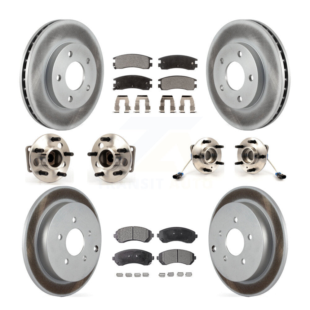 Hub Bearing Coated Disc Brake Rotor Pads Front Rear Kit (10Pc) For Pontiac Aztek