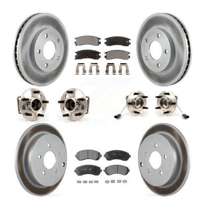 Hub Bearing Coated Disc Brake Rotor Pads Front Rear Kit (10Pc) For Pontiac Aztek