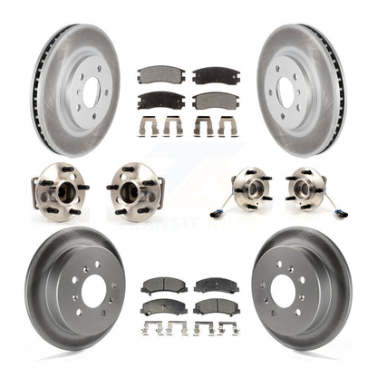 Hub Bearing Coated Brake Rotor & Pads Front Rear Kit (10Pc) For Chevrolet Impala