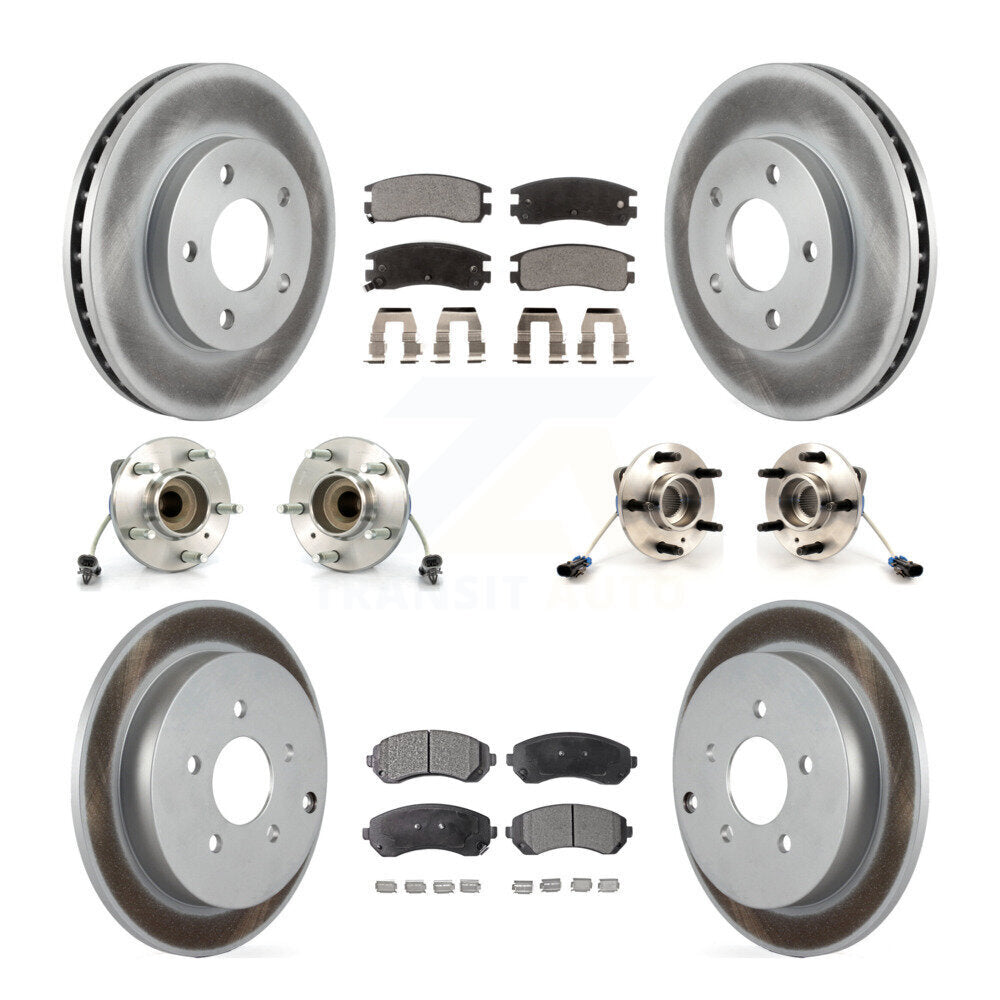 Hub Bearing Coated Brake Rotor & Pads Front Rear Kit (10Pc) For Buick Rendezvous