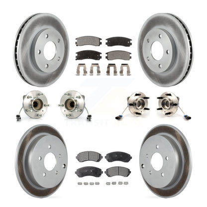 Hub Bearing Coated Brake Rotor & Pads Front Rear Kit (10Pc) For Buick Rendezvous
