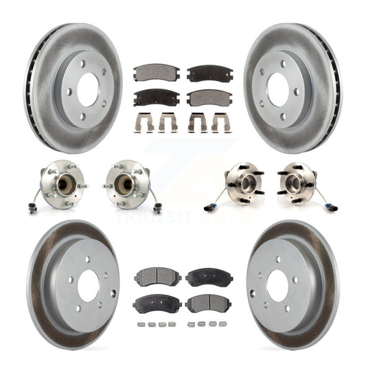 Hub Bearing Coated Brake Rotor & Pads Front Rear Kit (10Pc) For Buick Rendezvous