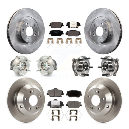 Hub Bearing Brake Rotor Pad Front Rear Kit (10Pc) For Hyundai Santa Fe Sport FWD