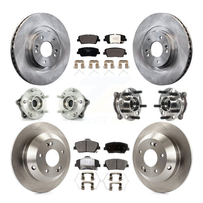 Hub Bearing Brake Rotor Pad Front Rear Kit (10Pc) For Hyundai Santa Fe Sport AWD