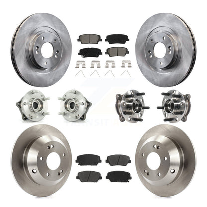 Hub Bearing Brake Rotor Pad Front Rear Kit (10Pc) For Hyundai Santa Fe Sport AWD