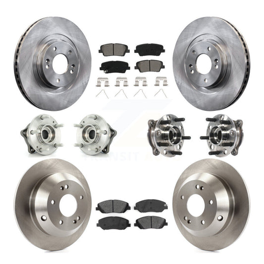 Hub Bearing Brake Rotor & Pads Front Rear Kit (10Pc) For Hyundai Santa Fe XL AWD