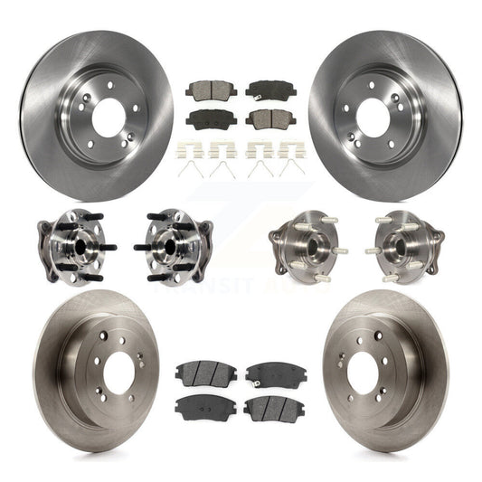 Hub Bearing Disc Brake Rotor & Pads Front Rear Kit (10Pc) For Hyundai Tucson Kia