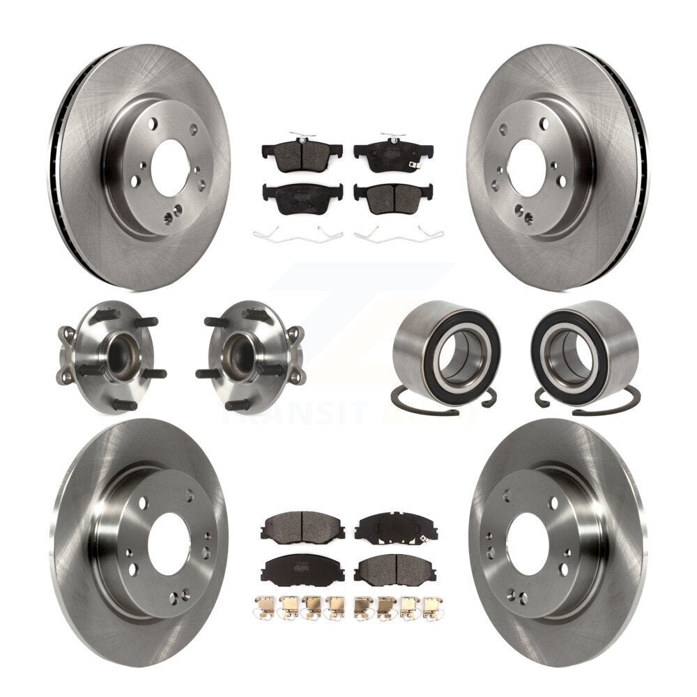 Hub Bearing Brake Rotor & Pads Front Rear Kit (10Pc) For 2019-2022 Honda Insight
