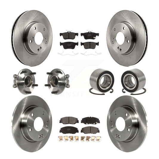 Hub Bearing Brake Rotor & Pads Front Rear Kit (10Pc) For 2019-2022 Honda Insight