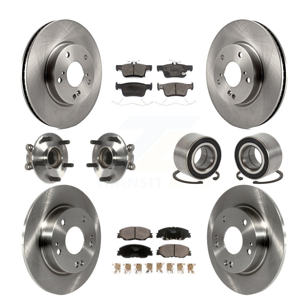 Hub Bearing Brake Rotor & Pads Front Rear Kit (10Pc) For 2019-2022 Honda Insight