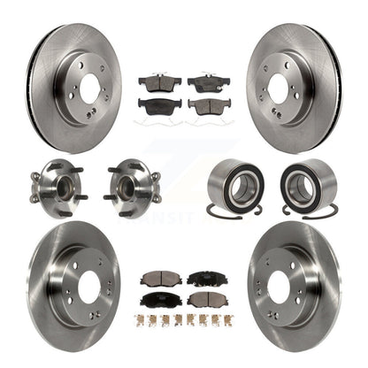 Hub Bearing Brake Rotor & Pads Front Rear Kit (10Pc) For 2019-2022 Honda Insight