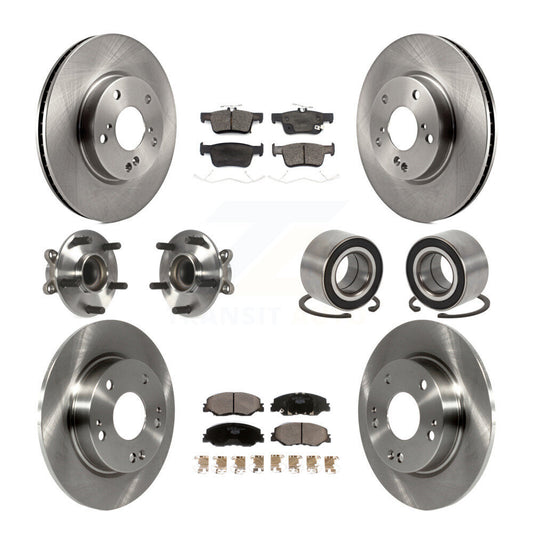 Hub Bearing Brake Rotor & Pads Front Rear Kit (10Pc) For 2019-2022 Honda Insight