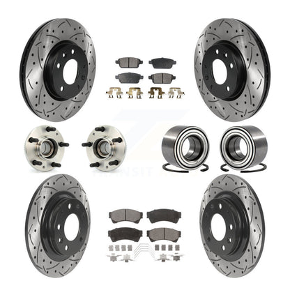 Hub Bearing Coated Brake Rotor Pad Front Rear Kit (10Pc) For Ford Fusion Mazda 6