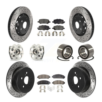 Hub Bearing Coated Brake Rotor & Pads Front Rear Kit (10Pc) For Toyota Venza AWD