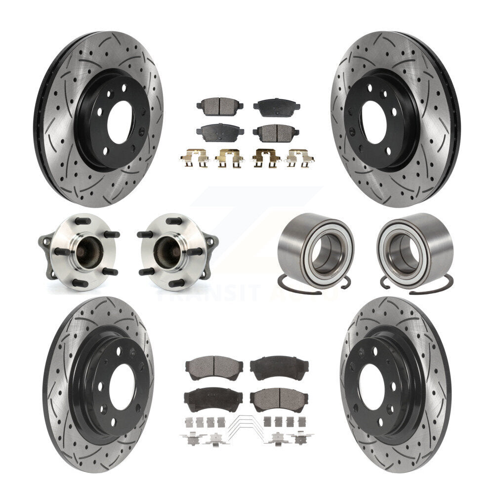 Hub Bearing Coated Brake Rotor Pads Front Rear Kit (10Pc) For 09-13 Mazda 6 3.7L