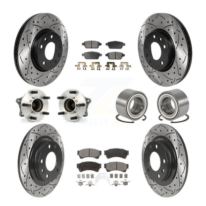 Hub Bearing Coated Brake Rotor Pads Front Rear Kit (10Pc) For 09-13 Mazda 6 3.7L