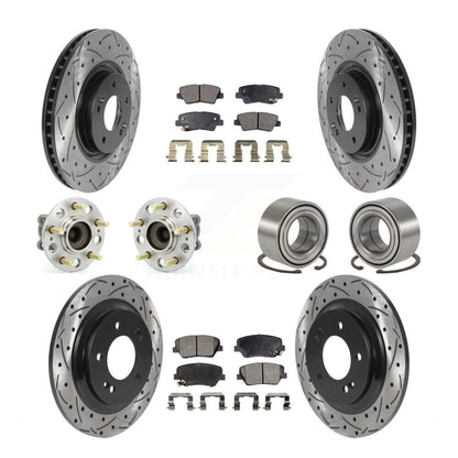 Hub Bearing Coat Brake Rotor Pad Front Rear Kit (10Pc) For Hyundai Azera Limited