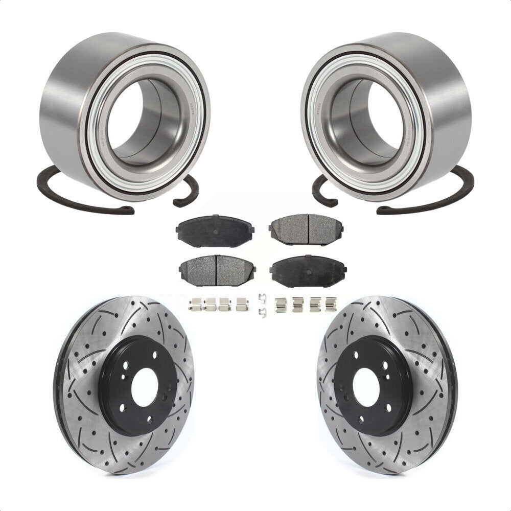Wheel Bearing Coat Drill Slot Brake Rotor Pads Front Kit For 2001-2002 Acura MDX