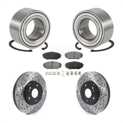 Wheel Bearing Coat Drill Slot Brake Rotor Pads Front Kit For 2001-2002 Acura MDX