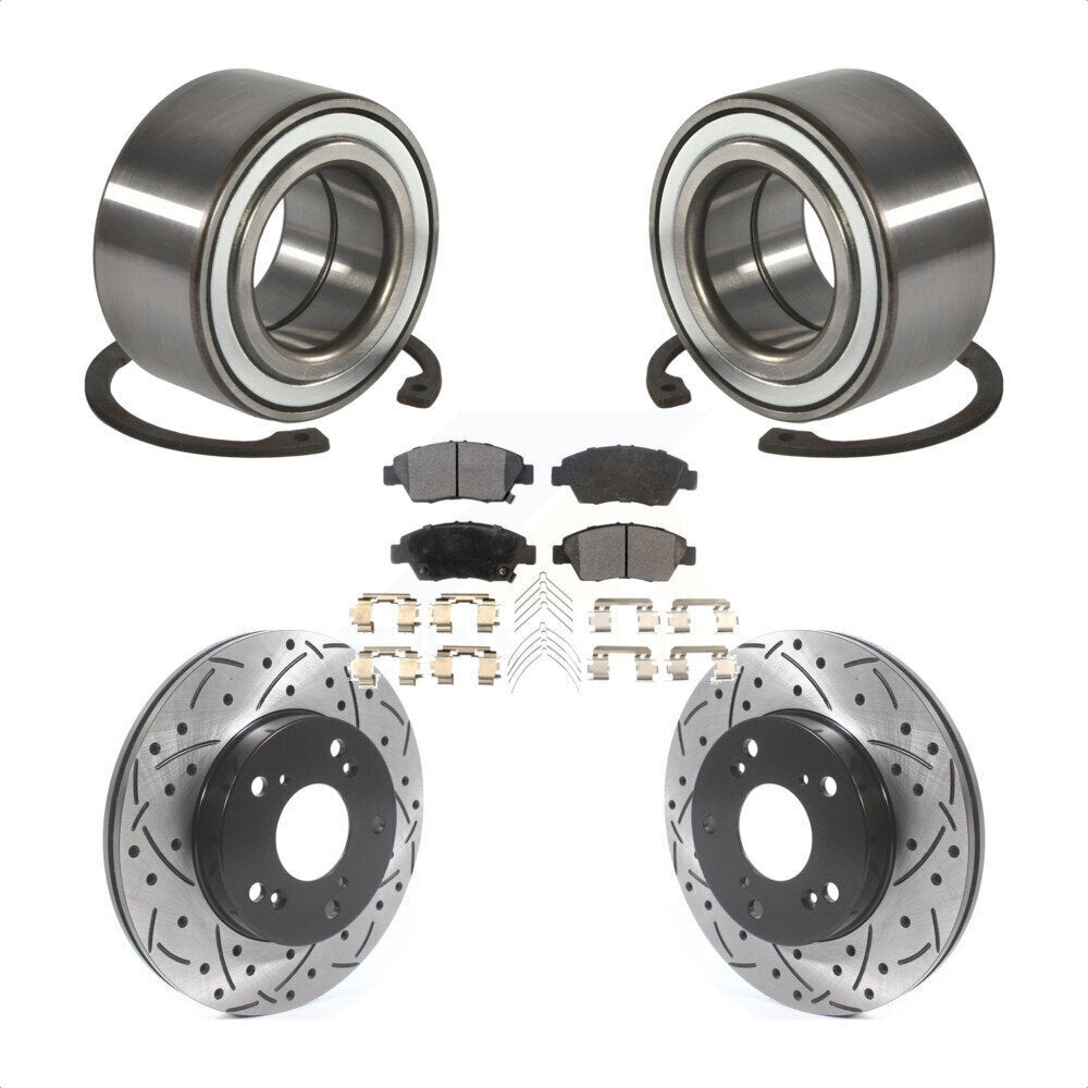 Wheel Bearing Coat Drill Slot Brake Rotor Pad Front Kit For 2004 Honda Civic SiR