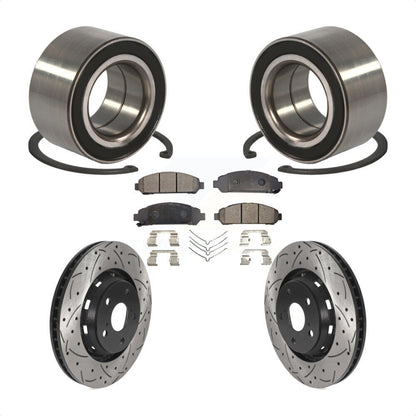 Wheel Bearing Drilled Slot Brake Rotor Pads Front Kit For 2009-2016 Toyota Venza