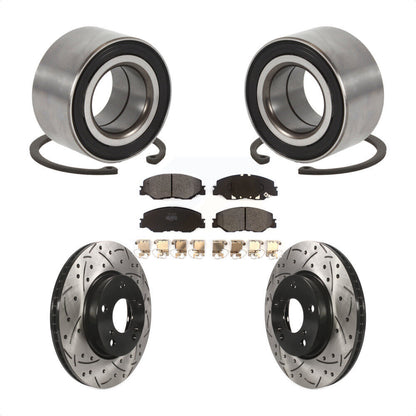 Wheel Bearing Drilled Slot Brake Rotor Pad Front Kit For 2019-2022 Honda Insight