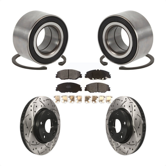 Wheel Bearing Drilled Slot Brake Rotor Pad Front Kit For 2019-2022 Honda Insight