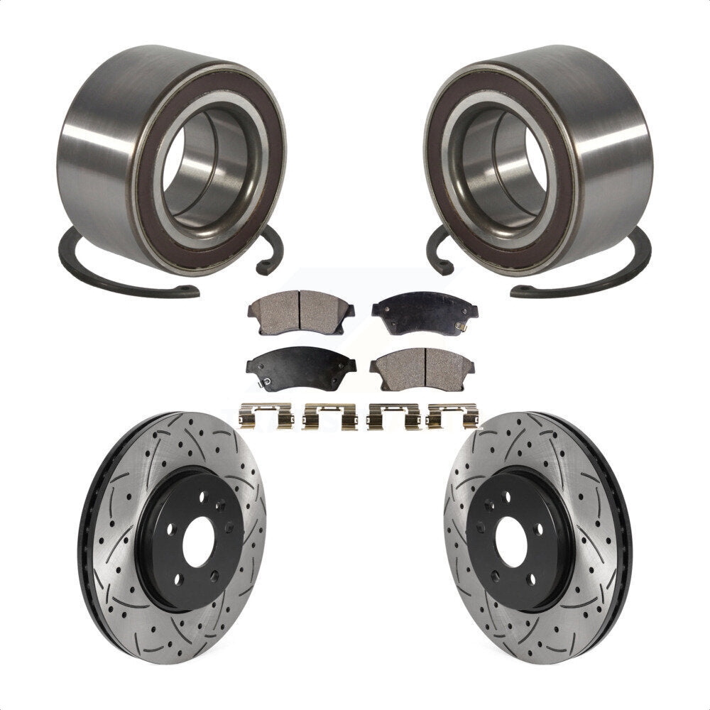 Wheel Bearing Drill Slot Brake Rotor Pads Front Kit For 13-14 Chevrolet Sonic RS