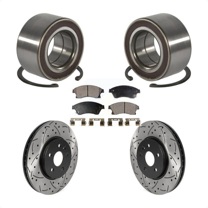 Wheel Bearing Drill Slot Brake Rotor Pads Front Kit For 13-14 Chevrolet Sonic RS