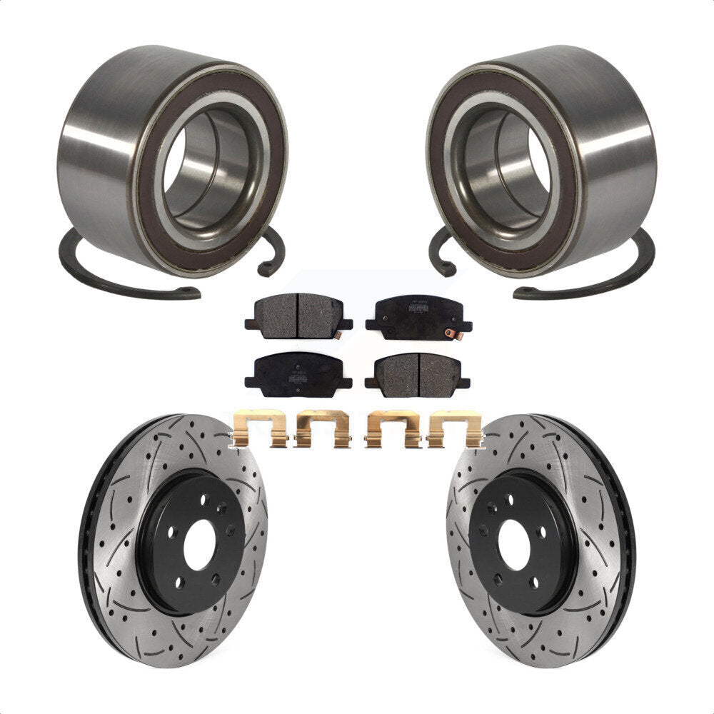 Wheel Bearing Drilled Slot Brake Rotor Pads Front Kit For Buick Encore Chevrolet