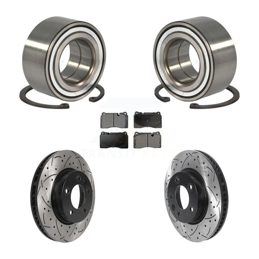 Wheel Bearing Coated Drill Slot Brake Rotor Pad Front Kit For Volkswagen Touareg