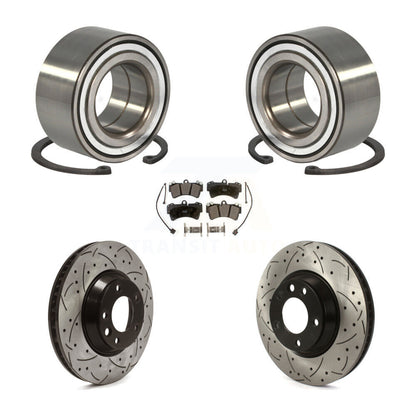 Wheel Bearing Drilled Slot Brake Rotor Pad Front Kit For Audi Q7 Porsche Cayenne