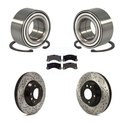 Wheel Bearing Coated Drilled Slot Brake Rotor Pads Front Kit For Porsche Cayenne