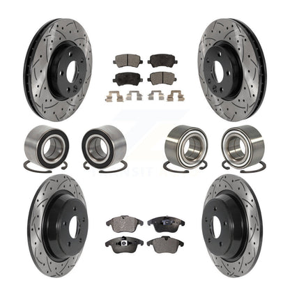 Bearing Coated Brake Rotor Pad Front Rear Kit (10Pc) For Land Rover Range Evoque