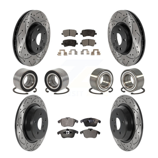 Bearing Coated Brake Rotor Pad Front Rear Kit (10Pc) For Land Rover Range Evoque