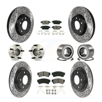 Hub Bearing Coated Brake Rotor Pad Front Rear Kit (10Pc) For Ford Fusion Mazda 6
