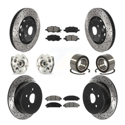 Hub Bearing Coated Brake Rotor & Pads Front Rear Kit (10Pc) For Toyota Venza AWD