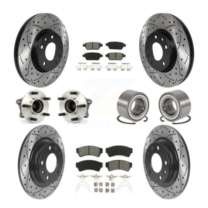 Hub Bearing Coated Brake Rotor Pads Front Rear Kit (10Pc) For 09-13 Mazda 6 3.7L
