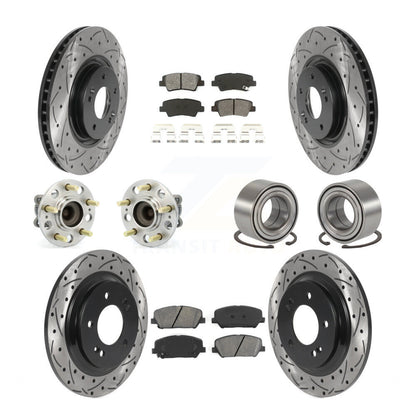 Hub Bearing Coat Brake Rotor Pad Front Rear Kit (10Pc) For 13-15 Kia Optima 2.0L