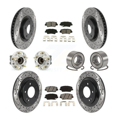Hub Bearing Coat Brake Rotor Pad Front Rear Kit (10Pc) For Hyundai Azera Limited