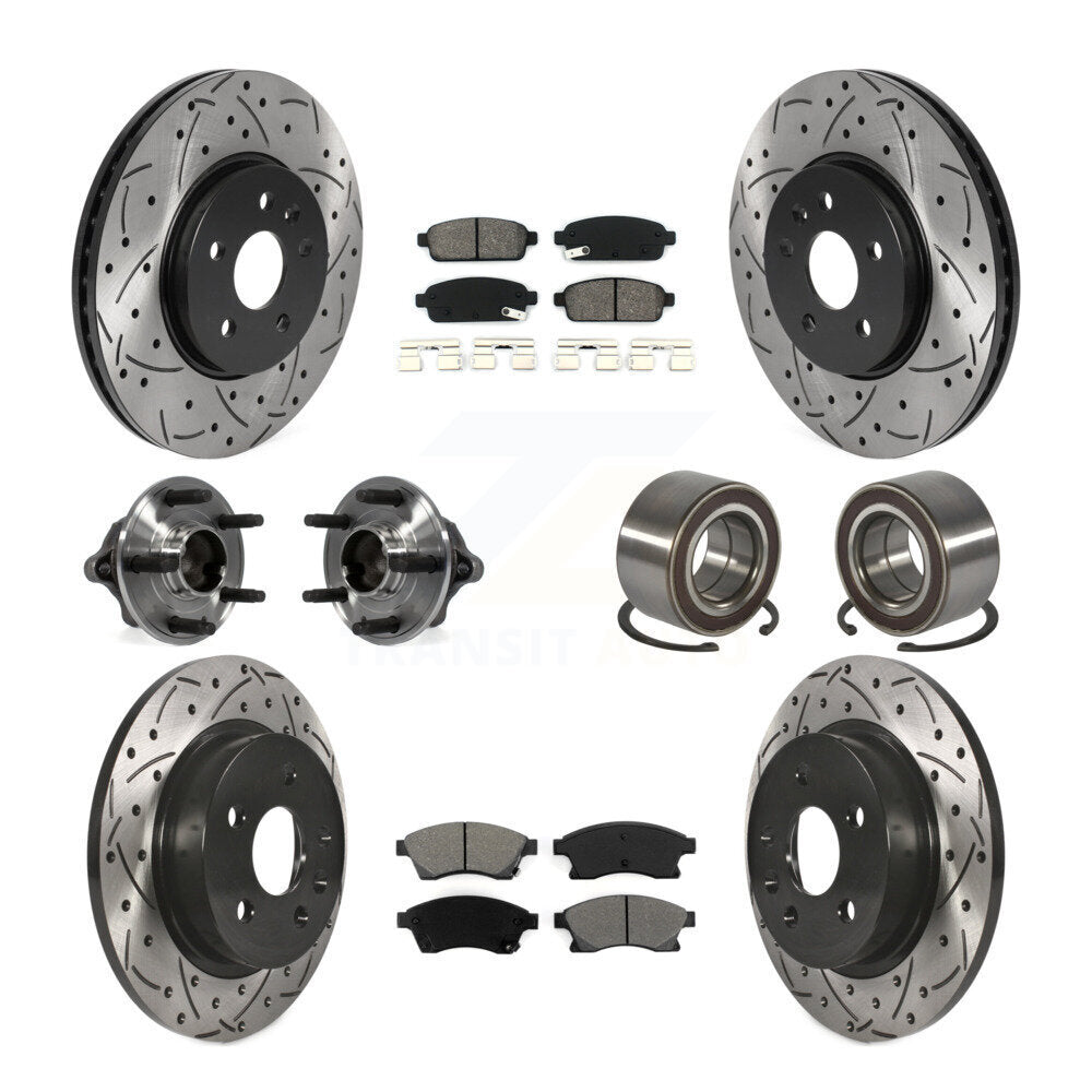 Hub Bearing Coated Brake Rotor Pads Front Rear Kit (10Pc) For Chevrolet Sonic RS